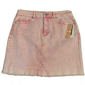 NWT Gianni Bini Pink Acid Wash Denim Mini Skirt